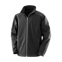 Kurtka softshell z potrójnym szwem Result. Czarne kurtki męskie RESULT, m, bez wzorów, z elastanu, bez kaptura. Za 243.00 zł.