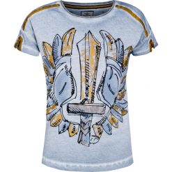T-shirt AERONAUTICA MILITARE. Niebieskie t-shirty damskie Aeronautica Militare, bez wzorów, z bawełny, bez kołnierzyka, bez ramiączek. W wyprzedaży za 235.00 zł.