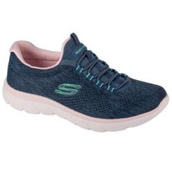 Buty treningowe damskie, Skechers Summits - Fun Flair. Niebieskie obuwie sportowe damskie Skechers, bez wzorów, bez zapięcia. Za 249.99 zł.