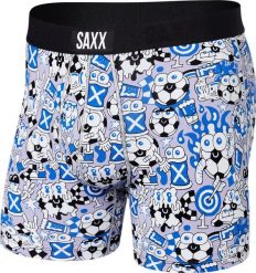 SAXX Bokserki męskie szybkoschnące SAXX VIBE Boxer Brief piłki- niebieskie S. Niebieskie bokserki męskie Saxx, bez wzorów. Za 103.99 zł.