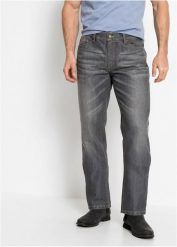 Dżinsy ze stretchem regular fit straight. Czarne jeansy męskie bonprix, z jeansu. Za 129.99 zł.