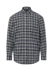 Andrew James koszula flanelowa Mężczyźni Regular Fit Bawełna (100%) niebieski|szary, L. Niebieskie koszule męskie Andrew James, l, bez wzorów, z bawełny, bez kołnierzyka, bez ramiączek. Za 249.95 zł.