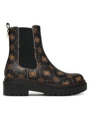 Guess Sztyblety FLTLNA FAL10 Brązowy. Brązowe botki damskie Guess, z aplikacjami, ze skóry, bez obcasa, na płaskiej podeszwie, bez zapięcia. Za 479.99 zł.