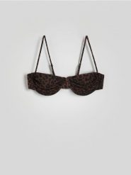 Góra od bikini - brązowy. Brązowe stroje kąpielowe damskie Reserved, bez wzorów, z dzianiny. W wyprzedaży za 29.99 zł.