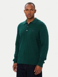 Tommy Hilfiger Sweter Classic MW0MW41955 Zielony ciemny Regular Fit. Zielone swetry męskie Tommy Hilfiger, m, bez wzorów, z bawełny, bez kołnierzyka, bez ramiączek. Za 649.99 zł.