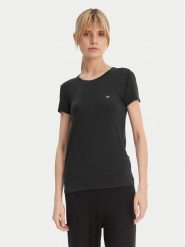 Emporio Armani T-Shirt EW000408 AF19024 UC001 Czarny Regular Fit. Czarne t-shirty damskie Emporio Armani, xl, bez wzorów, z bawełny, bez kołnierzyka, bez ramiączek. Za 220.99 zł.