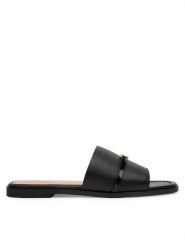 LOVE MOSCHINO Klapki JA28082G1MIA400A Czarny. Czarne klapki damskie Love Moschino, bez wzorów, ze skóry, bez obcasa, bez zapięcia. Za 829.99 zł.