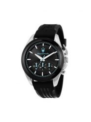 Maserati Zegarek Traguardo Chronograph R8871612047 Czarny. Czarne zegarki męskie maserati, bez wzorów, z syntetyku. Za 1,189.00 zł.