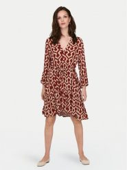ONLY Sukienka codzienna Clemmentine 15320417 Bordowy Regular Fit. Czerwone sukienki damskie ONLY, na co dzień, s, bez wzorów, z wiskozy, bez kołnierzyka, bez ramiączek, proste. Za 79.99 zł.