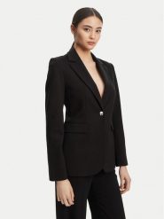 Calvin Klein Marynarka LV044B491G Czarny Slim Fit. Czarne marynarki i żakiety damskie Calvin Klein, bez wzorów, z wiskozy, bez kołnierzyka, bez ramiączek. Za 399.99 zł.