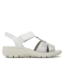 Sandały Imac. Białe sandały damskie Imac, bez wzorów, bez obcasa, na koturnie, bez zapięcia. Za 249.99 zł.