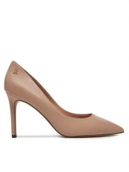 Tommy Hilfiger Szpilki Essential Pointed Pump FW0FW07533 Beżowy. Brązowe szpilki damskie Tommy Hilfiger, bez wzorów, ze skóry, bez obcasa, na szpilce, bez zapięcia. Za 519.99 zł.