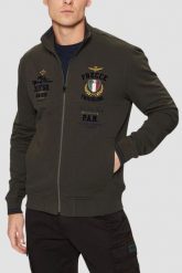 AERONAUTICA MILITARE Szarozielona bluza męska Color-block. Zielone bluzy męskie Aeronautica Militare, l, bez wzorów, bez ramiączek, bez kaptura. W wyprzedaży za 589.99 zł.