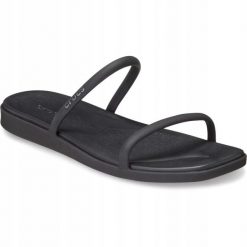 Klapki Dla Dorosłych Crocs Miami Two Strap. Czarne klapki męskie Crocs, bez wzorów, z materiału, bez zapięcia. Za 199.99 zł.