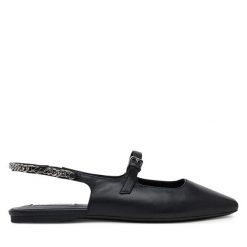 Baleriny KARL LAGERFELD. Czarne balerinki damskie KARL LAGERFELD, bez wzorów, bez obcasa, bez zapięcia. Za 330.99 zł.
