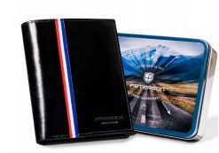 Portfel skórzany Peterson [D] PTN 22311-VT-A czarny. Czarne portfele męskie Peterson, bez wzorów, ze skóry. Za 107.99 zł.