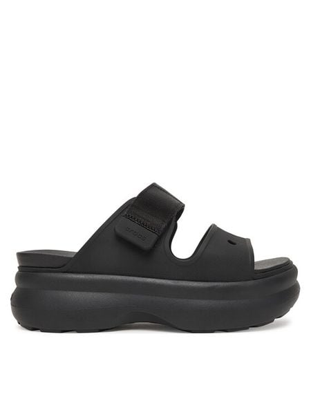 Crocs Klapki Soho Two Strap Sandal 212861 Czarny. Czarne klapki damskie Crocs, bez wzorów, z tworzywa sztucznego, bez obcasa, bez zapięcia. Za 179.99 zł.