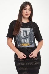 T-shirt damski z nadrukiem TWINSET ACTITUDE. T-shirty damskie Twinset Milano, xs, bez wzorów, bez kołnierzyka, bez ramiączek. Za 449.00 zł.