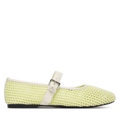 Baleriny Tommy Jeans. Białe balerinki damskie Tommy Jeans, bez wzorów, z jeansu, bez obcasa, bez zapięcia. Za 409.99 zł.