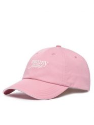 Tommy Jeans Czapka z daszkiem Script AW0AW18973 Różowy jasny. Czerwone czapki damskie Tommy Jeans, bez wzorów, z bawełny. Za 149.99 zł.