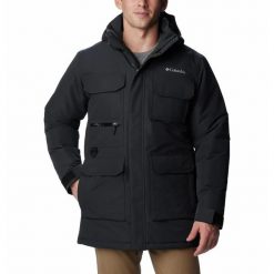 Kurtka Turystyczna Zimowa Męska Columbia LANDROAMER Parka. Czarne kurtki męskie Columbia, na zimę, m, bez wzorów, z puchu, sportowe, bez kołnierzyka, bez kaptura. Za 1,299.00 zł.
