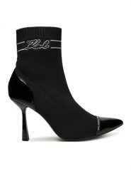KARL LAGERFELD Botki Pandara KL31357 Czarny. Czarne botki damskie KARL LAGERFELD, bez wzorów, z materiału, bez obcasa, na szpilce, bez zapięcia. Za 829.99 zł.