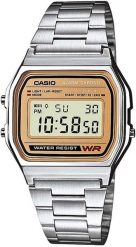 Zegarek Casio Zegarek męski Retro srebrny (A158WEA-9EF). Szare zegarki męskie Casio, bez wzorów, srebrne. Za 144.40 zł.