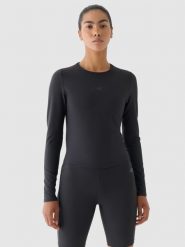 4F Longsleeve treningowy szybkoschnący damski - szary XL. Szare koszulki sportowe damskie 4F, xl, bez wzorów, z dzianiny, bez ramiączek, na fitness i siłownię. W wyprzedaży za 59.99 zł.