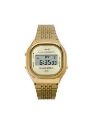 Casio Zegarek Vintage A140WEG-9AEF Złoty. Żółte, cyfrowe zegarki męskie Casio, bez wzorów, ze stali. Za 479.99 zł.