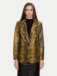 Sisley Marynarka 2S6VLW029 Brązowy Regular Fit. Brązowe marynarki i żakiety damskie Sisley, bez wzorów, ze skóry, bez kołnierzyka, bez ramiączek. Za 349.99 zł.