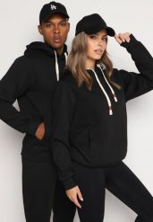 Czarna Klasyczna Bluza z Kapturem i Bawełną Desaria. Czarne bluzy męskie Born2be, l, z aplikacjami, z bawełny, z kapturem. Za 84.99 zł.