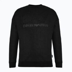Bluza EA7 Emporio Armani Train Logo Series Embroidery T-Top Coft. Czarne bluzy damskie EA7 Emporio Armani, xl, bez wzorów, z bawełny, eleganckie, bez ramiączek, bez kaptura. Za 529.99 zł.