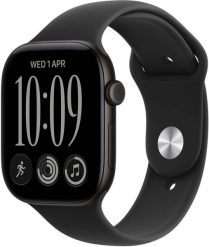 Smartwatch Apple Watch 12 GPS 46mm Black Alu Sport Band M/L Czarny (MJEL4MP/A). Czarne zegarki smartwatch Apple, bez wzorów. Za 2,181.00 zł.