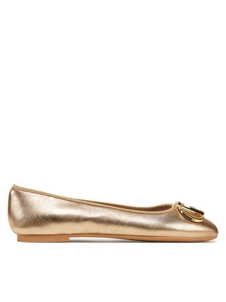 Liu Jo Baleriny Dafne 04 SA5033 PX186 Złoty. Żółte balerinki damskie Liu Jo, bez wzorów, ze skóry, bez obcasa, bez zapięcia. Za 319.99 zł.