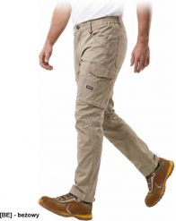 Reis Męskie spodnie do pasa NOVENTO stretch rip-stop guzik granat kieszenie na nogawkach gumka pas pętelki wyprofilowane kolana beżowy - beżowy 46. Brązowe spodnie sportowe męskie Reis, m, bez wzorów. Za 82.70 zł.