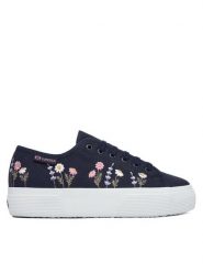Superga Tenisówki 3740 Platform Flower Embroidery Leggera S5138TW Granatowy. Niebieskie trampki i tenisówki damskie Superga, bez wzorów, z materiału, bez zapięcia. Za 319.99 zł.