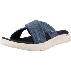 Sandały SKECHERS GO WALK FLEX Niebieski. Niebieskie sandały damskie Skechers, bez wzorów, z tkaniny, bez obcasa, bez zapięcia. Za 174.99 zł.