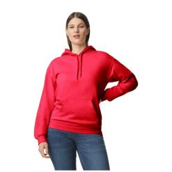 Bluza Z Kapturem Dla Dorosłych Unisex Softstyle Fleece Midweight. Czerwone bluzy męskie GILDAN, l, bez wzorów, bez ramiączek, z kapturem. Za 112.99 zł.