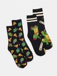 Skarpetki 2 pack Teenage Mutant Ninja Turtles - czarny. Czarne skarpety męskie Sinsay, bez wzorów. Za 15.99 zł.