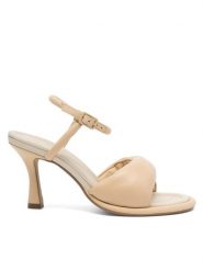 Gino Rossi Sandały SEWILLA-02 Beżowy. Brązowe sandały damskie Gino Rossi, bez wzorów, ze skóry, bez obcasa, na szpilce, bez zapięcia. Za 399.99 zł.