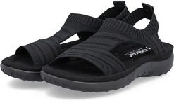 Rieker Sandals Sandały sportowe damskie 64850-00 czarne 37. Czarne sandały damskie Rieker, bez wzorów, bez obcasa, bez zapięcia. Za 212.02 zł.