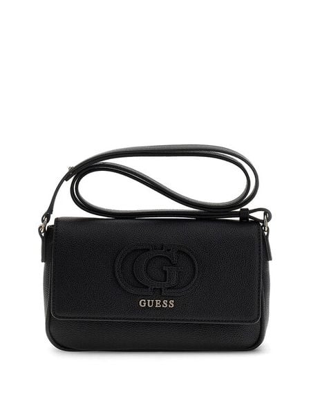 Guess Torebka Isola HWBG99 05210 Czarny. Czarne listonoszki damskie Guess, z aplikacjami, ze skóry, bez dodatków. Za 349.99 zł.