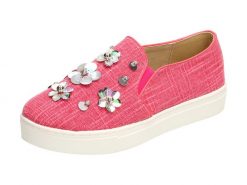 Różowe tenisówki, buty damskie Vices 3061-20. Czerwone trampki i tenisówki damskie vices, bez wzorów, z tkaniny, bez zapięcia. Za 89.00 zł.