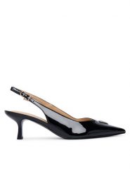 Guess Sandały FLTYNN PAF05 Czarny. Czarne sandały damskie Guess, z aplikacjami, ze skóry, bez obcasa, na szpilce, bez zapięcia. Za 544.99 zł.