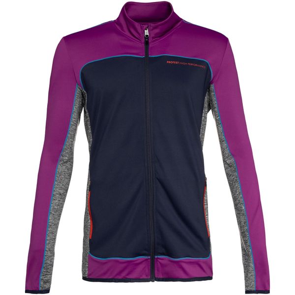 Bluza męska Protest HOLM full zip top. Fioletowe bluzy męskie Protest, m, bez wzorów, bez ramiączek, bez kaptura. Za 219.95 zł.