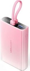Vention 10000 mAh USB-C + Lightning + USB-A 22.5W z wyświetlaczem LED różowy. Czerwone powerbanki . Za 109.90 zł.