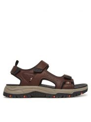 Skechers Sandały Prewitt-Rigdon 205139/BRBK Brązowy. Brązowe sandały męskie Skechers, bez wzorów, ze skóry, bez zapięcia. Za 199.99 zł.
