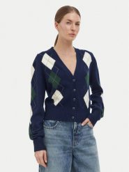 Guess Kardigan W6BR47 Z1446 Granatowy Regular Fit. Niebieskie kardigany damskie Guess, m, z aplikacjami, z syntetyku, bez kołnierzyka. Za 524.99 zł.