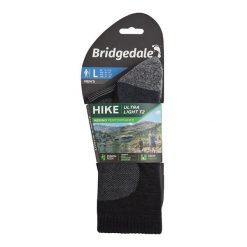 Skarpety do trekkingu męskie Bridgedale HIKE UL END BO ORI. Czarne skarpety męskie Bridgedale, bez wzorów, z wełny. Za 92.99 zł.