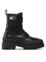 Tommy Jeans Botki Tjw Foxing Lace Up EN0EN02217 Czarny. Czarne botki damskie Tommy Jeans, bez wzorów, z jeansu, bez obcasa, na płaskiej podeszwie, bez zapięcia. Za 719.99 zł.